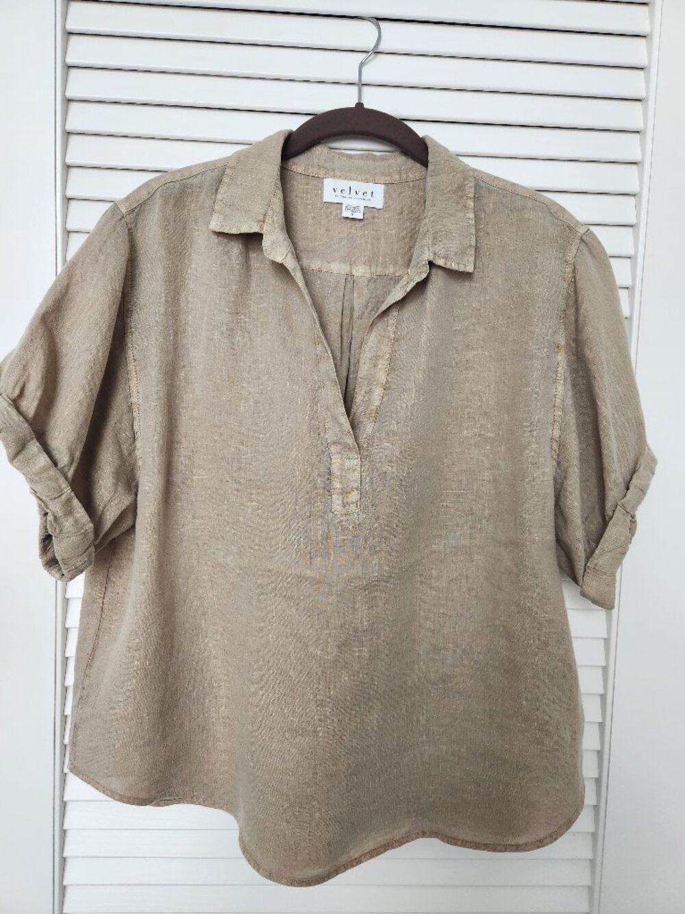 Velvet Elerie Woven 100% Linen Top - Small